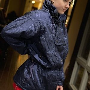 Retro Dark Purple Pullover Ski Jacket
